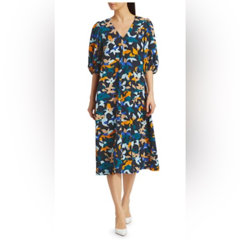 Stine Goya Mavelin Abstract Floral Midi Dress size XL